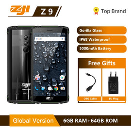 HOMTOM ZOJI Z9 IP68 Waterproof Helio P23 Android 8.1 Octa core Smartphone 5.7" 6GB 64GB 5500mAh Face ID Fingerprint Mobile phone