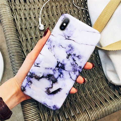Moskado Phone Case For iPhone 6 6s 7 8 Plus Luxury Glossy Granite Stone Marble Texture Cover For iPhone 11 Pro X XS Max XR Shell