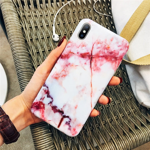 Moskado Phone Case For iPhone 6 6s 7 8 Plus Luxury Glossy Granite Stone Marble Texture Cover For iPhone 11 Pro X XS Max XR Shell