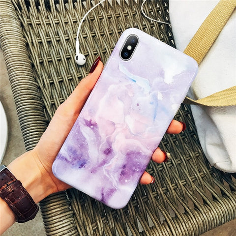 Moskado Phone Case For iPhone 6 6s 7 8 Plus Luxury Glossy Granite Stone Marble Texture Cover For iPhone 11 Pro X XS Max XR Shell