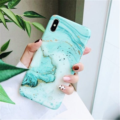 Moskado Phone Case For iPhone 6 6s 7 8 Plus Luxury Glossy Granite Stone Marble Texture Cover For iPhone 11 Pro X XS Max XR Shell