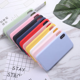 Phone Case For Samsung Galaxy J3 J5 J6 2016 A3 A5 A7 2017 A50 A30 70 A7 2018 M10 M30 M20 Soft TPU Case Candy Color Back Cover