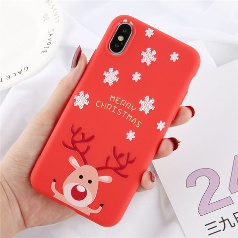 Lovebay Christmas Phone Cases For iPhone 7 XR 11 Pro Elk Santa Claus Flowers For iPhone 6 6s 8 Plus X XS Max Soft TPU Back Cover