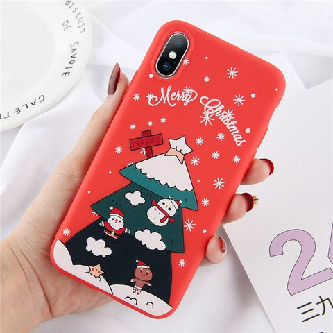 Lovebay Christmas Phone Cases For iPhone 7 XR 11 Pro Elk Santa Claus Flowers For iPhone 6 6s 8 Plus X XS Max Soft TPU Back Cover