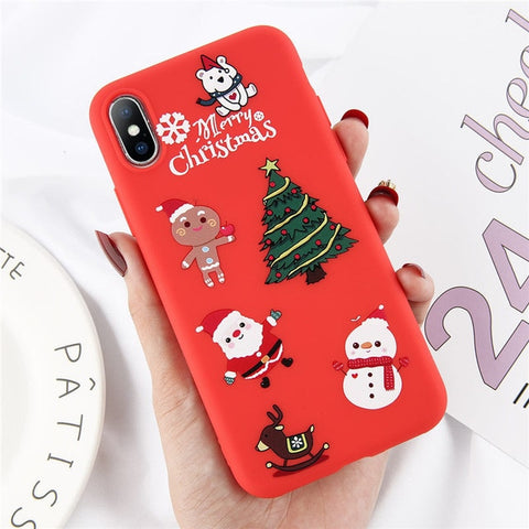 Lovebay Christmas Phone Cases For iPhone 7 XR 11 Pro Elk Santa Claus Flowers For iPhone 6 6s 8 Plus X XS Max Soft TPU Back Cover