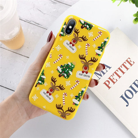 Lovebay Christmas Phone Cases For iPhone 7 XR 11 Pro Elk Santa Claus Flowers For iPhone 6 6s 8 Plus X XS Max Soft TPU Back Cover