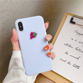 Cute Cover For Samsung galaxy J7 J8 J6 J5 J3 J4 J2 Pro Prime Core 2015 2016 2017 2018 Case 3D Fruit Peach Grape Silicone Cases