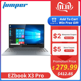 NEW Jumper EZbook X3 PRO notebook IPS display thin Metal body Laptop Inter Gemini Lake N4100 8GB LPDDR4 180GB SSD 2.4G/5G WiFi