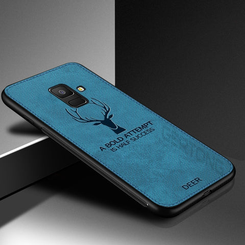 Deer Cloth Texture Phone Case For Samsung Galaxy A8 A6 J4 J6 Plus 2018 J5 J7 J3 2017 Note 9 8 S8 S9 S10 Plus S10e Business Cover